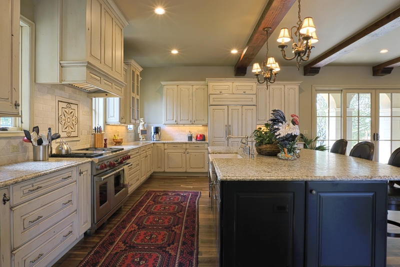 A rug can add a nice splash of colour to your kitchen.